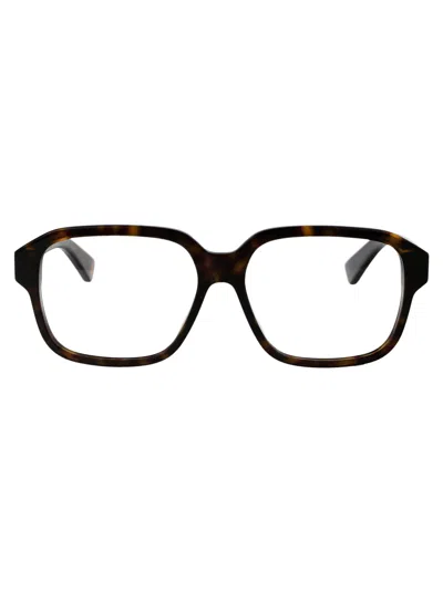 Bottega Veneta Havana Acetate Optical Glasses In Brown