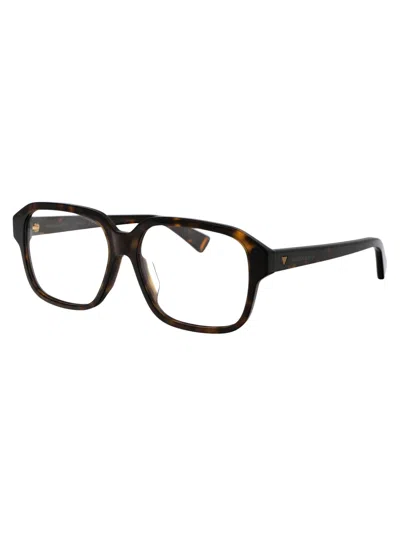 Bottega Veneta Havana Acetate Optical Glasses In Brown