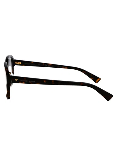 Bottega Veneta Havana Acetate Optical Glasses In Brown