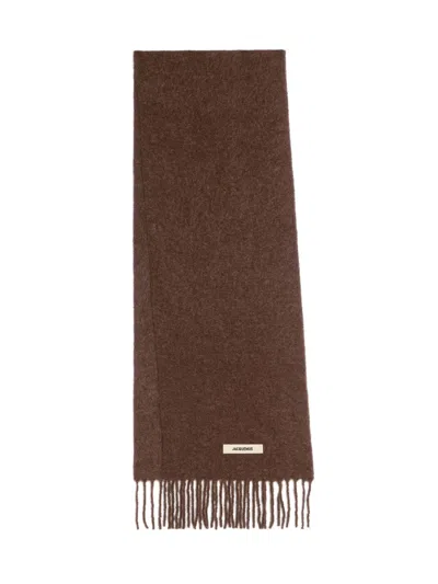 Jacquemus Wool Blend Scarf Scarves And Foulards Brown