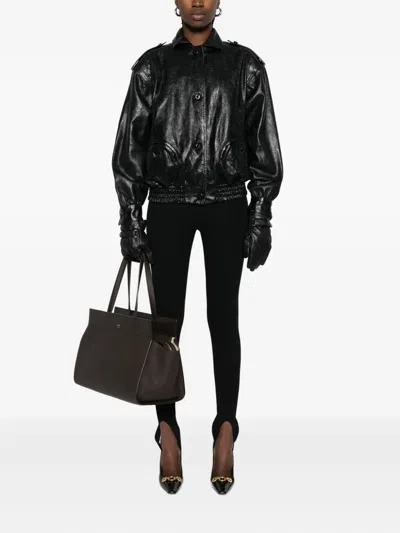 Blazé Milano Blaze Milano Ares Charlie Leather Bomber Jacket In Black