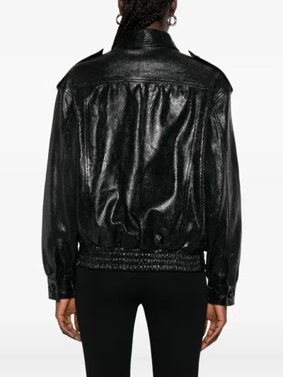 Blazé Milano Blaze Milano Ares Charlie Leather Bomber Jacket In Black