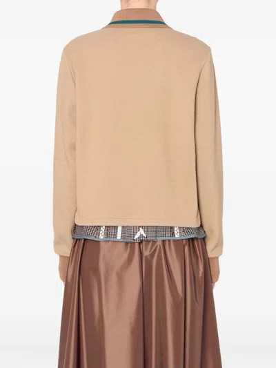 褶饰拼接华夫格上衣