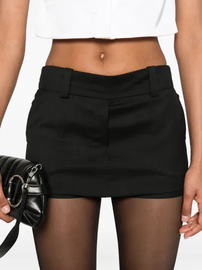 Vestiaire D'un Oiseau Libre Layered Wool Shorts In Black