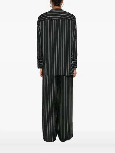 Joseph Athena Geometric Print Silk Blouse In Black