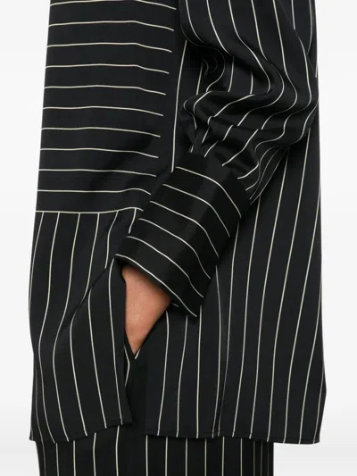 Joseph Athena Geometric Print Silk Blouse In Black