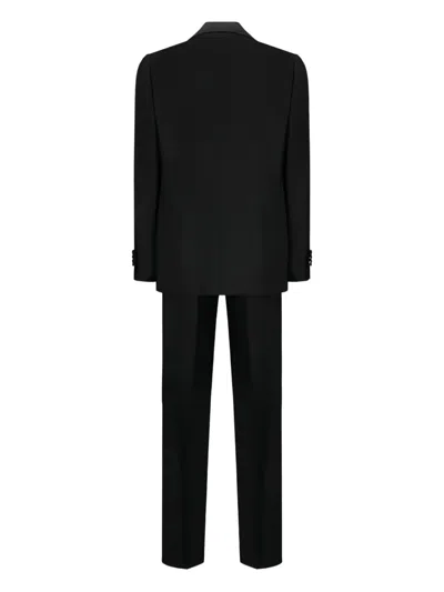 Lardini Cotton Single-button Suit In Black