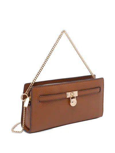 Michael Michael Kors Padlock Chain Shoulder Bag In Brown