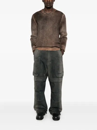 Avant Toi Brushed Crew-neck Sweater In Brown