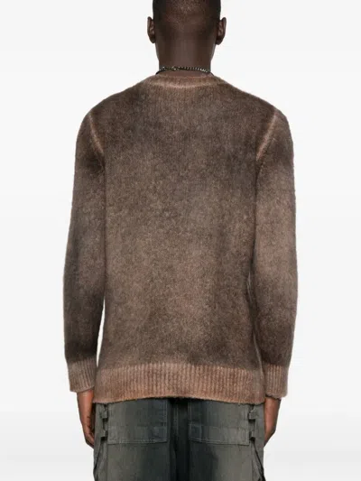Avant Toi Brushed Crew-neck Sweater In Brown