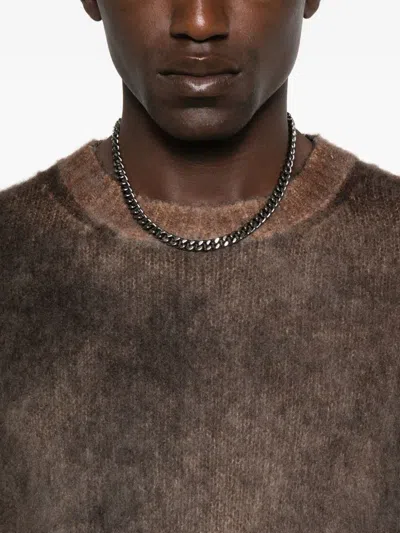 Avant Toi Brushed Crew-neck Sweater In Brown