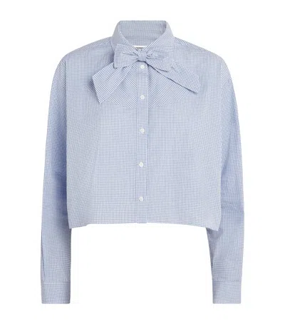 Sandro Checked Cropped Shirt In Blue
