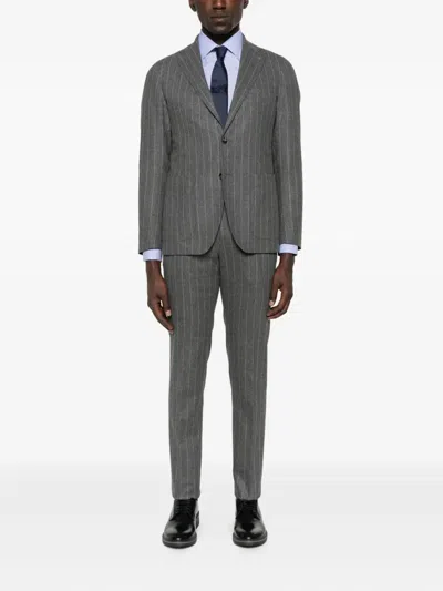 Tagliatore Notched-lapels Suit In Gray