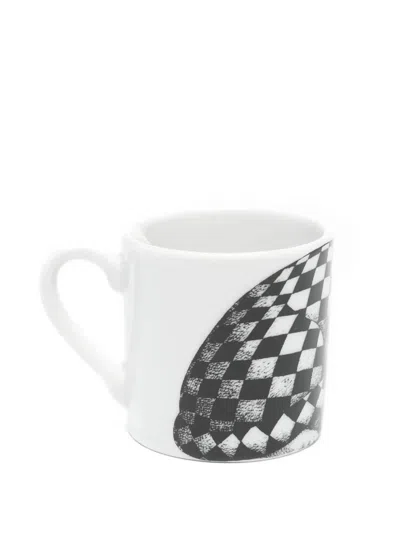 Fornasetti High Fidelity Cat-print Teacups (set Of Two) In Multi