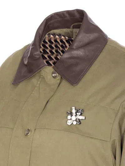 Liu •jo Crystal-embellished Jacket In Green