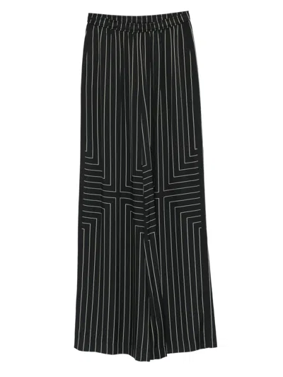 Joseph Hulin Wide-leg Geometric Crepe Trousers In Black