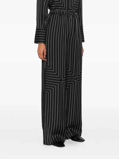 Joseph Hulin Wide-leg Geometric Crepe Trousers In Black