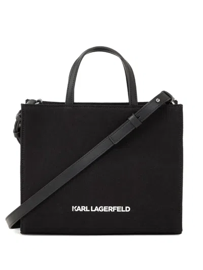 Karl Lagerfeld Tote Bag Mit Kleinem Ikonen-print In Black