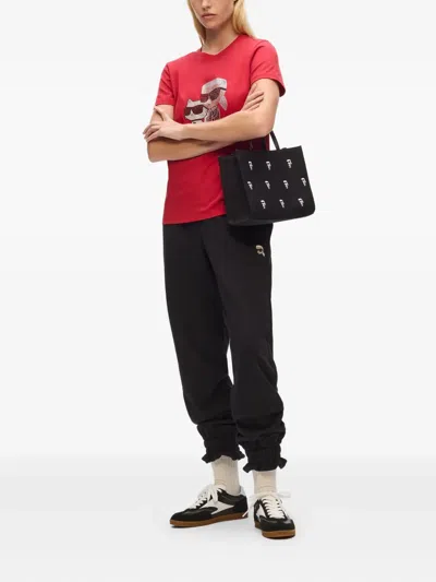 Karl Lagerfeld Tote Bag Mit Kleinem Ikonen-print In Black
