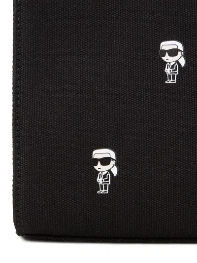 Karl Lagerfeld Tote Bag Mit Kleinem Ikonen-print In Black