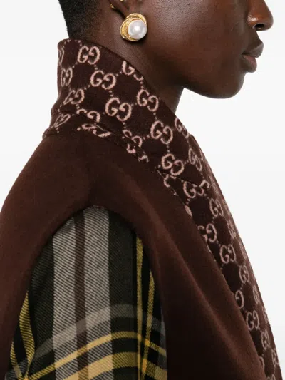 Gucci Sleeveless Coat In Brown