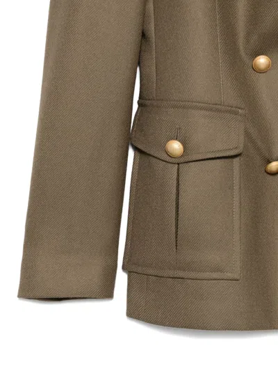 Tagliatore Wool Double-breasted Jacket Featuring Back Vent In Brown