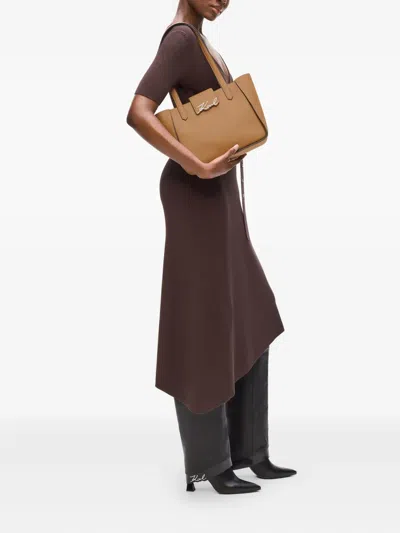 Karl Lagerfeld Kleiner K/signature Shopper In Brown