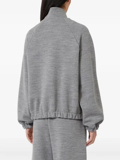 Max Mara Double Jersey Wool And Cotton Sweatshirt In Gray