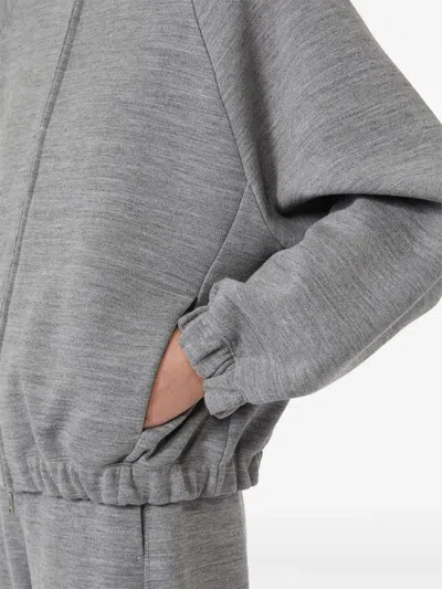 Max Mara Double Jersey Wool And Cotton Sweatshirt In Gray
