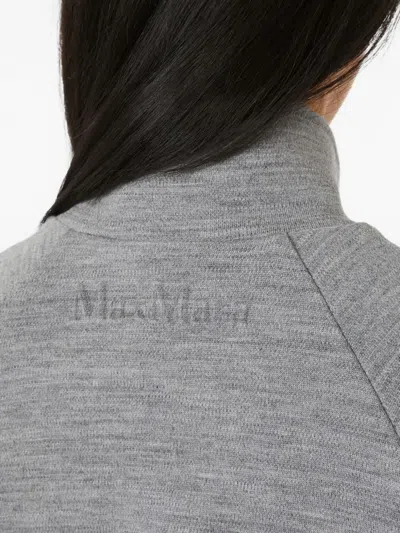 Max Mara Double Jersey Wool And Cotton Sweatshirt In Gray