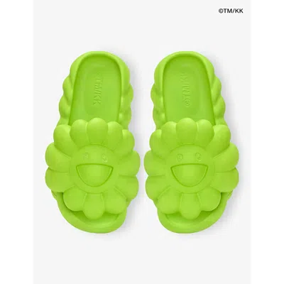 Ohana Hatake Womens Lime Zest Full Bloom Foam Slides Eur 39 / 5 Uk In Green