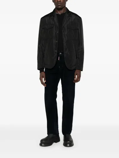 Dsquared2 Flap-pocket Buttoned Jacket In Black