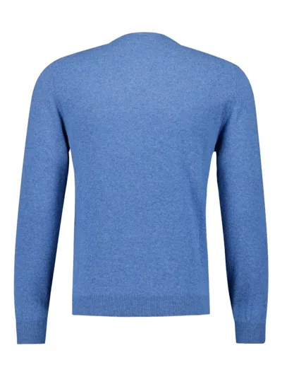 Piacenza Cashmere Cashmere Knit Sweater In Azzurro Blue In Blue