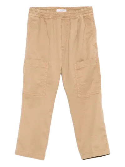 Paolo Pecora Elastic-waist Cargo Trousers In Brown