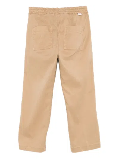 Paolo Pecora Elastic-waist Cargo Trousers In Brown