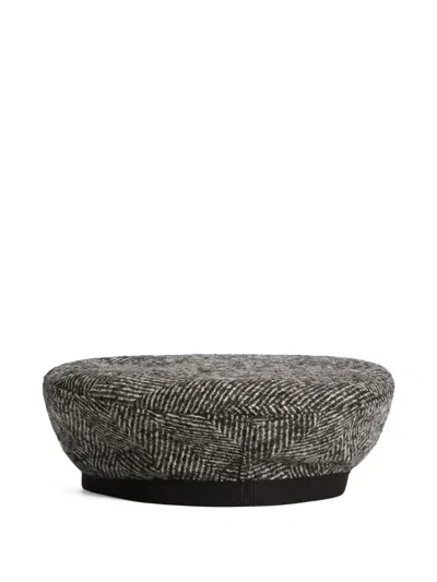 Dolce & Gabbana Herringbone Beret In Gray