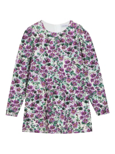 Dolce & Gabbana Violets-print Dress In Multi