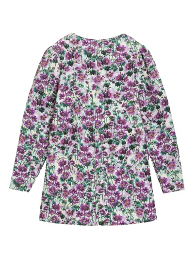 Dolce & Gabbana Violets-print Dress In Multi