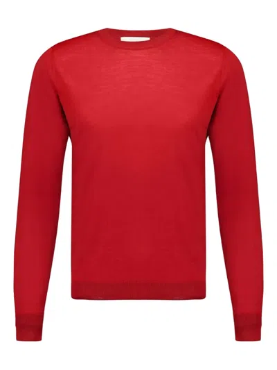 Piacenza Cashmere Crew-neck Wool Sweater In Red