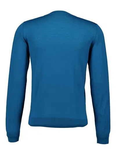 Piacenza Cashmere Crew-neck Merino Wool Sweater In Blue