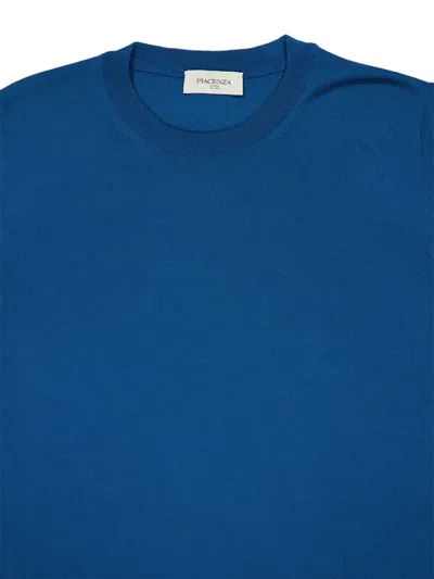 Piacenza Cashmere Crew-neck Merino Wool Sweater In Blue