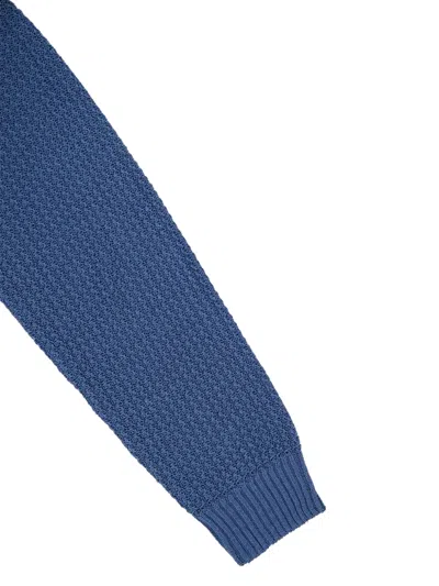 Frescobol Carioca Jardim Knit Crewneck Sweater In Denim Blue