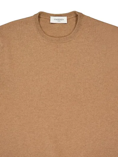 Piacenza Cashmere Crew Neck Cashmere Sweater In Brown