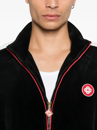 Casablanca High Collar Sweatshirt Featuring Contrast Panels In Black