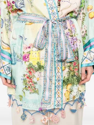 Camilla Floral-print Wrap Cape In Multi