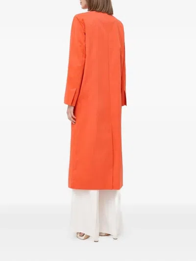Notes Du Nord Buttoned Double-breasted Coat In Orange