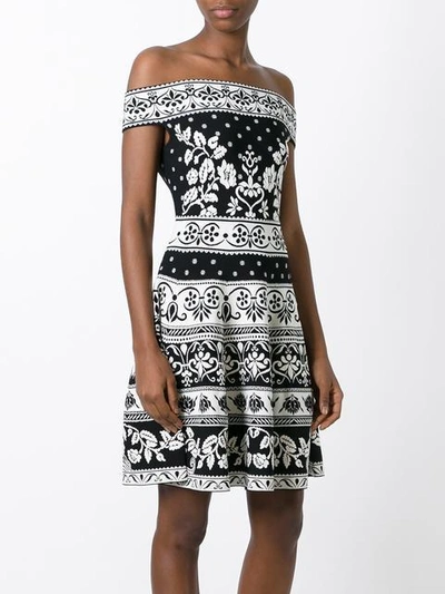 Shop Alexander Mcqueen Jacquard Knit Mini Dress