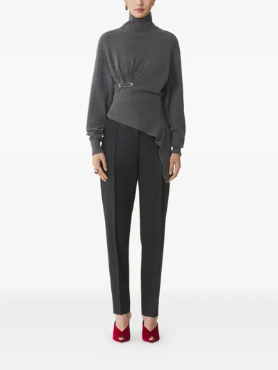 Lanvin Draped Jumper In Gray