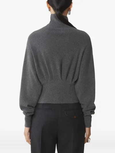 Lanvin Draped Jumper In Gray
