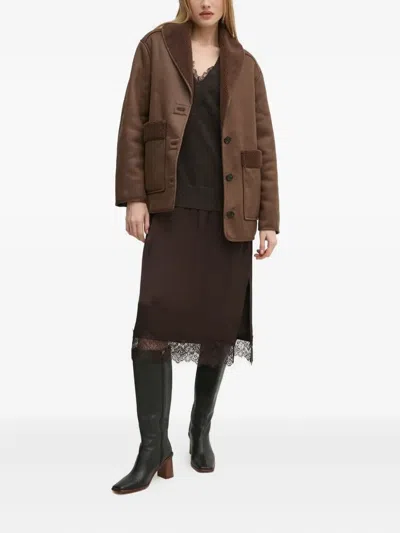 Hoss Intropia Fleece-lined Button Jacket In Brown